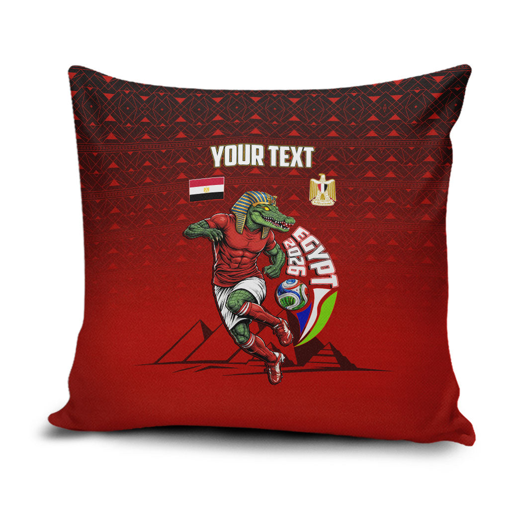 Personalized Egypt Soccer Crocodile Mascot Pillow Cover Egyptian Pyramid Football Cultural Graphic Art