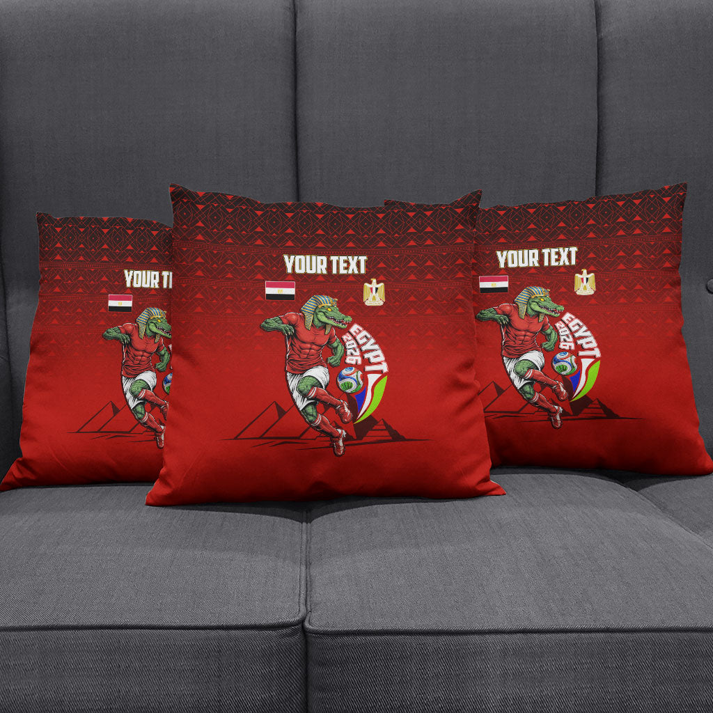 Personalized Egypt Soccer Crocodile Mascot Pillow Cover Egyptian Pyramid Football Cultural Graphic Art