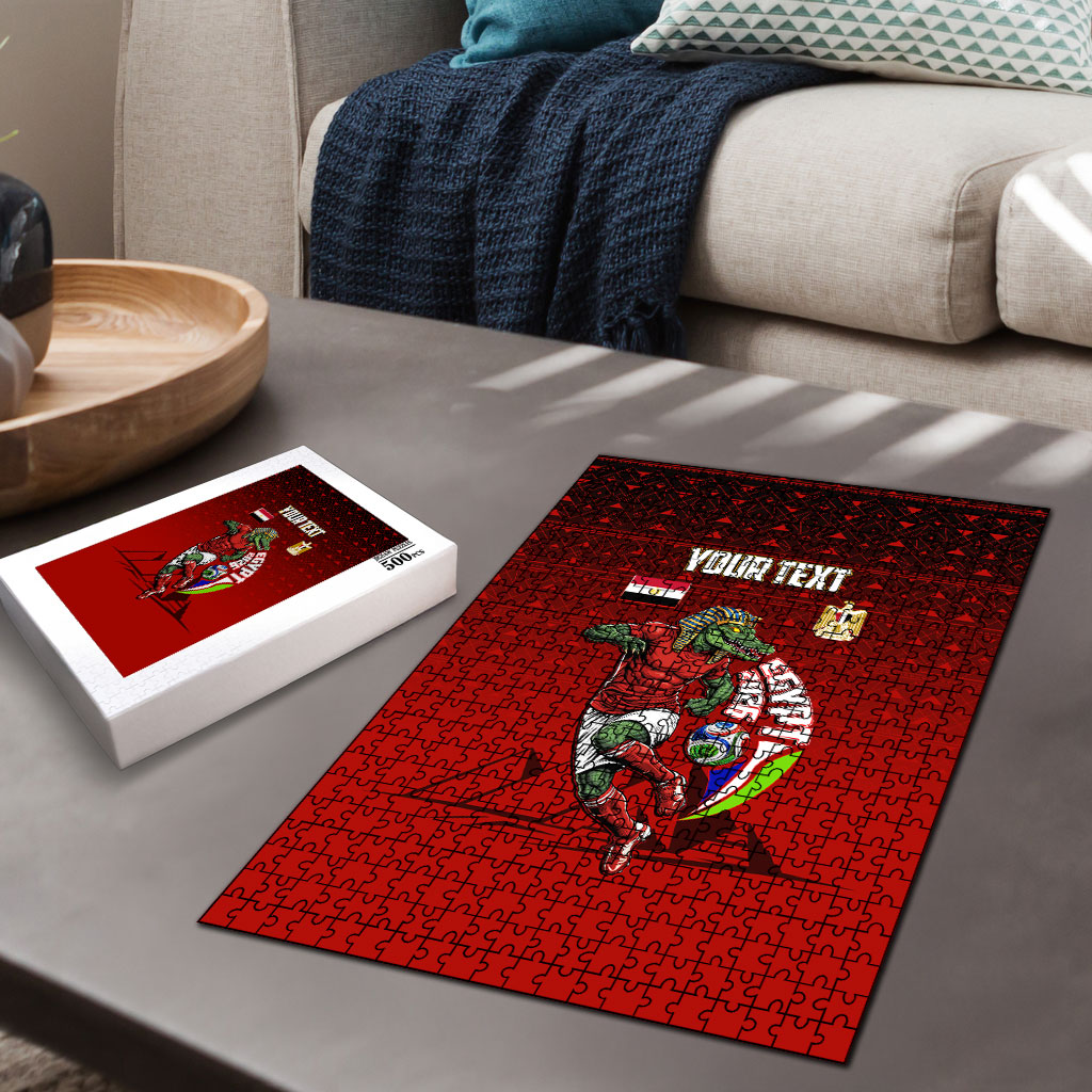 Personalized Egypt Soccer Crocodile Mascot Puzzle Egyptian Pyramid Football Cultural Graphic Art