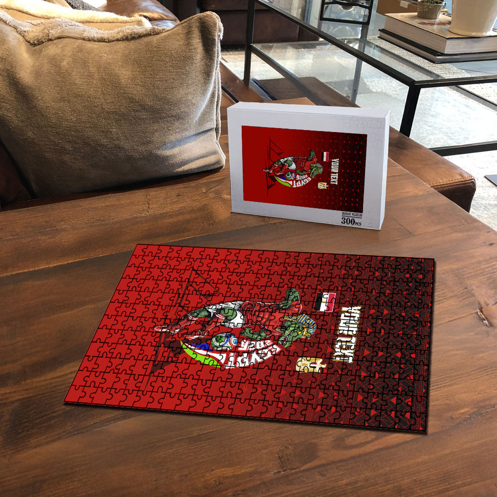 Personalized Egypt Soccer Crocodile Mascot Puzzle Egyptian Pyramid Football Cultural Graphic Art