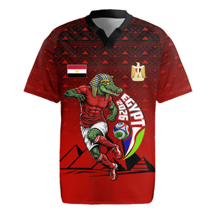 Personalized Egypt Soccer Crocodile Mascot Rugby Jersey Egyptian Pyramid Football Cultural Graphic Art