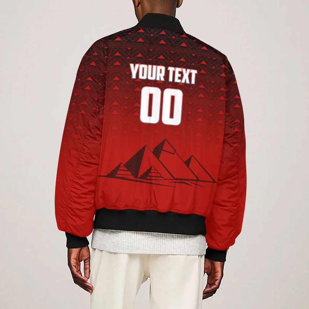 Personalized Egypt Soccer Crocodile Mascot Sleeve Zip Bomber Jacket Egyptian Pyramid Football Cultural Graphic Art