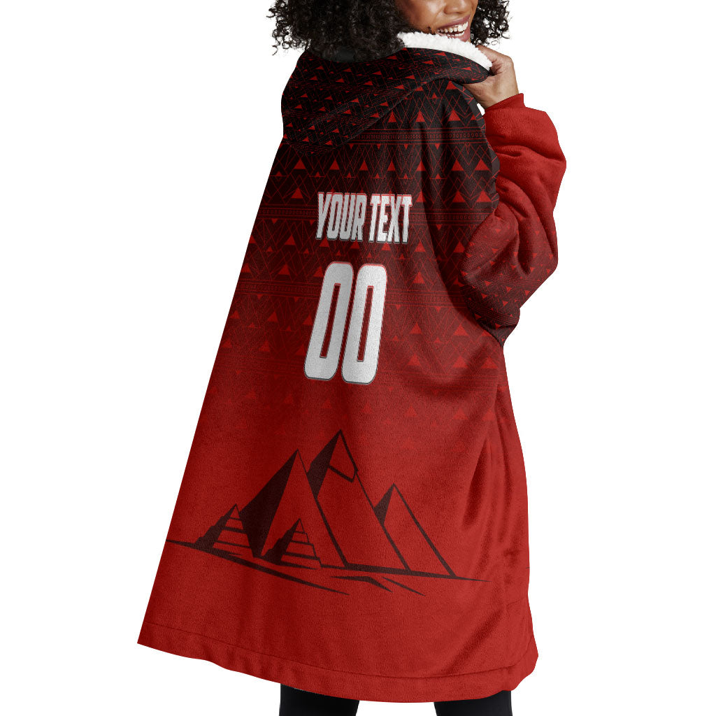 Personalized Egypt Soccer Crocodile Mascot Wearable Blanket Hoodie Egyptian Pyramid Football Cultural Graphic Art