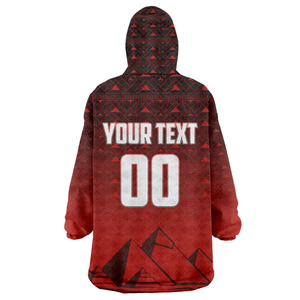 Personalized Egypt Soccer Crocodile Mascot Wearable Blanket Hoodie Egyptian Pyramid Football Cultural Graphic Art