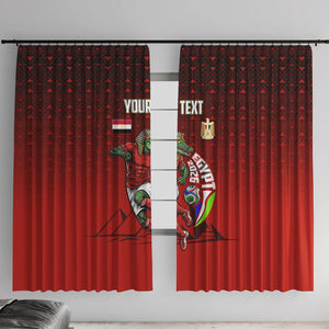 Personalized Egypt Soccer Crocodile Mascot Window Curtain Egyptian Pyramid Football Cultural Graphic Art