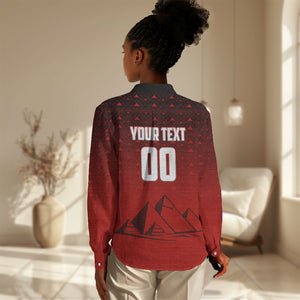 Personalized Egypt Soccer Crocodile Mascot Women Casual Shirt Egyptian Pyramid Football Cultural Graphic Art