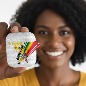 Personalized Ghana Soccer Elephant AirPods Case Ghana Flag Kente Football Player - Cassia Fistula Flower