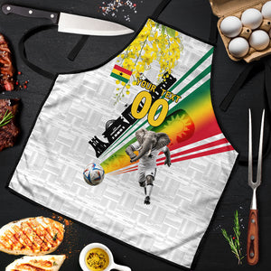 Personalized Ghana Soccer Elephant Apron Ghana Flag Kente Football Player - Cassia Fistula Flower