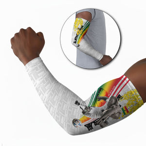 Personalized Ghana Soccer Elephant Arm Sleeves Ghana Flag Kente Football Player - Cassia Fistula Flower