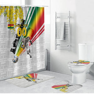 Personalized Ghana Soccer Elephant Bathroom Set Ghana Flag Kente Football Player - Cassia Fistula Flower