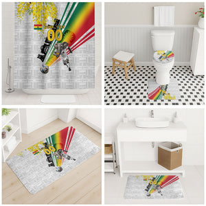Personalized Ghana Soccer Elephant Bathroom Set Ghana Flag Kente Football Player - Cassia Fistula Flower
