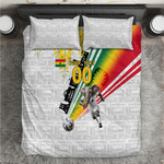 Personalized Ghana Soccer Elephant Bedding Set Ghana Flag Kente Football Player - Cassia Fistula Flower