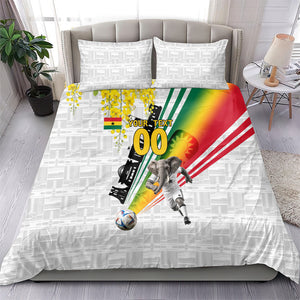Personalized Ghana Soccer Elephant Bedding Set Ghana Flag Kente Football Player - Cassia Fistula Flower