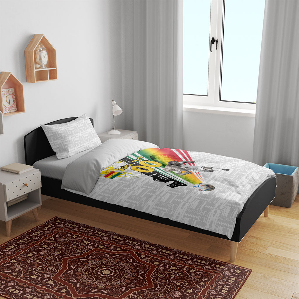 Personalized Ghana Soccer Elephant Bedding Set Ghana Flag Kente Football Player - Cassia Fistula Flower