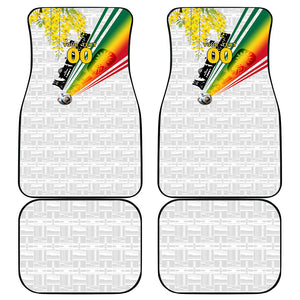 Personalized Ghana Soccer Elephant Car Mats Ghana Flag Kente Football Player - Cassia Fistula Flower