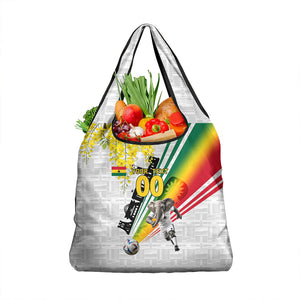 Personalized Ghana Soccer Elephant Grocery Bag Ghana Flag Kente Football Player - Cassia Fistula Flower