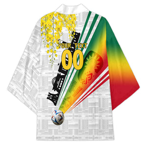 Personalized Ghana Soccer Elephant Kimono Ghana Flag Kente Football Player - Cassia Fistula Flower