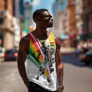 Personalized Ghana Soccer Elephant Men Tank Top Ghana Flag Kente Football Player - Cassia Fistula Flower