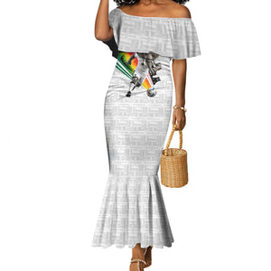 Personalized Ghana Soccer Elephant Mermaid Dress Ghana Flag Kente Football Player - Cassia Fistula Flower