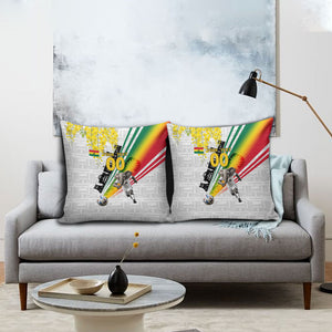 Personalized Ghana Soccer Elephant Pillow Cover Ghana Flag Kente Football Player - Cassia Fistula Flower