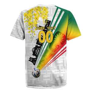 Personalized Ghana Soccer Elephant Rugby Jersey Ghana Flag Kente Football Player - Cassia Fistula Flower