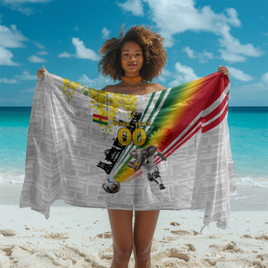 Personalized Ghana Soccer Elephant Sarong Ghana Flag Kente Football Player - Cassia Fistula Flower