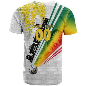 Personalized Ghana Soccer Elephant T shirt Ghana Flag Kente Football Player - Cassia Fistula Flower