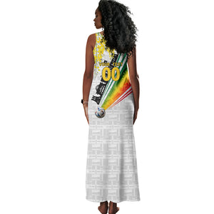 Personalized Ghana Soccer Elephant Tank Maxi Dress Ghana Flag Kente Football Player - Cassia Fistula Flower