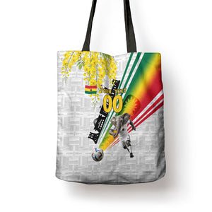 Personalized Ghana Soccer Elephant Tote Bag Ghana Flag Kente Football Player - Cassia Fistula Flower