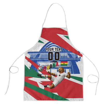 Personalized Ghana Soccer Eagle Apron Ghana Flag Kente - Black Stars Football Stadium Graphic