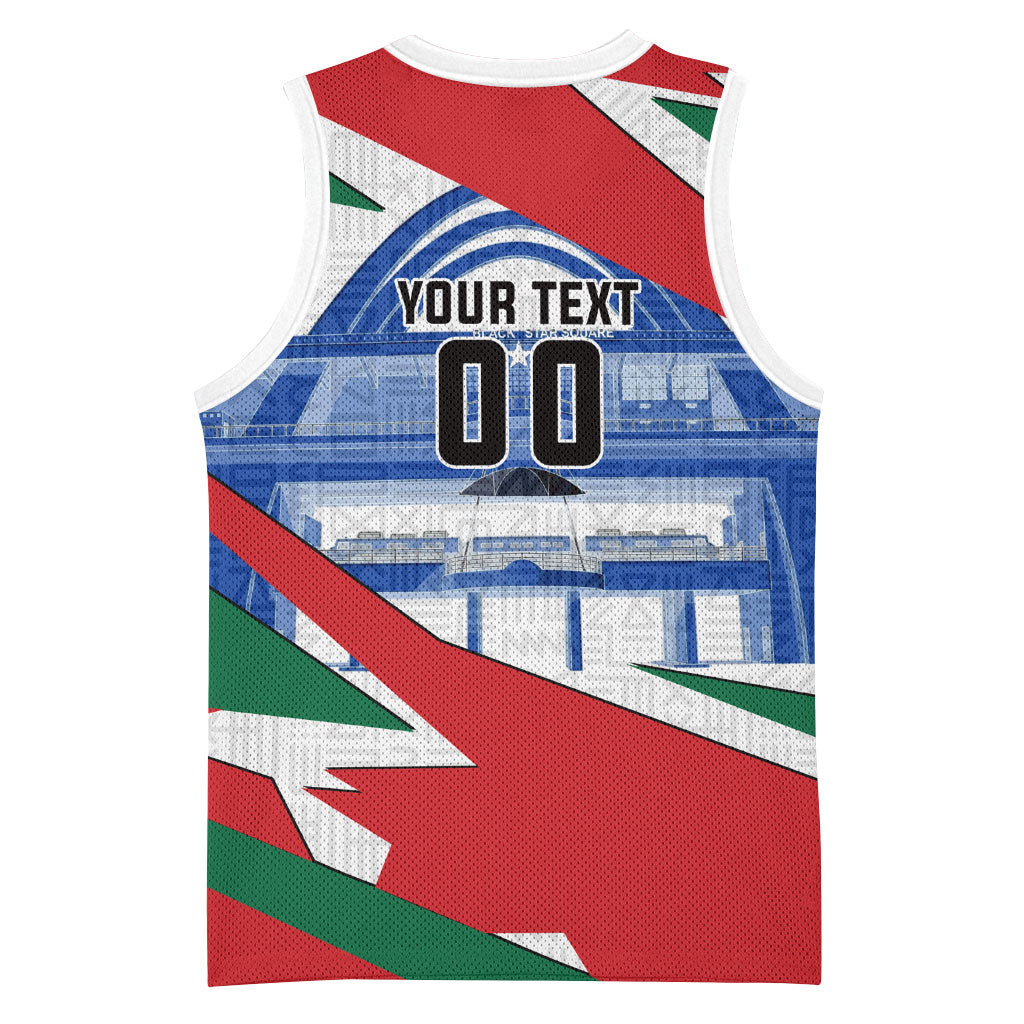 Personalized Ghana Soccer Eagle Basketball Jersey Ghana Flag Kente - Black Stars Football Stadium Graphic