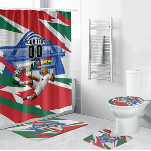 Personalized Ghana Soccer Eagle Bathroom Set Ghana Flag Kente - Black Stars Football Stadium Graphic