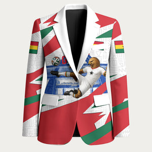 Personalized Ghana Soccer Eagle Blazer Ghana Flag Kente - Black Stars Football Stadium Graphic