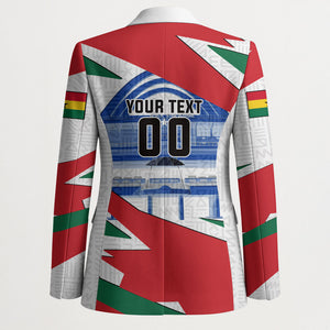 Personalized Ghana Soccer Eagle Blazer Ghana Flag Kente - Black Stars Football Stadium Graphic