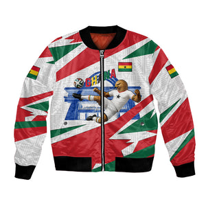 Personalized Ghana Soccer Eagle Bomber Jacket Ghana Flag Kente - Black Stars Football Stadium Graphic