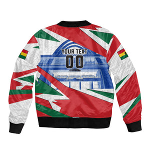 Personalized Ghana Soccer Eagle Bomber Jacket Ghana Flag Kente - Black Stars Football Stadium Graphic