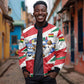 Personalized Ghana Soccer Eagle Bomber Jacket Ghana Flag Kente - Black Stars Football Stadium Graphic
