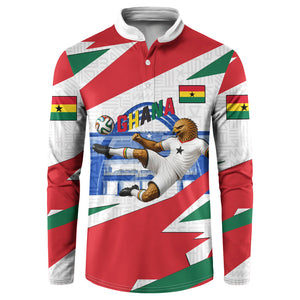 Personalized Ghana Soccer Eagle Button Sweatshirt Ghana Flag Kente - Black Stars Football Stadium Graphic