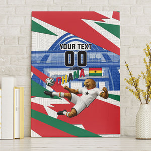 Personalized Ghana Soccer Eagle Canvas Wall Art Ghana Flag Kente - Black Stars Football Stadium Graphic