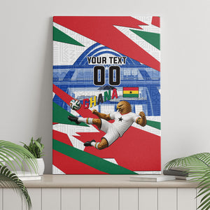 Personalized Ghana Soccer Eagle Canvas Wall Art Ghana Flag Kente - Black Stars Football Stadium Graphic