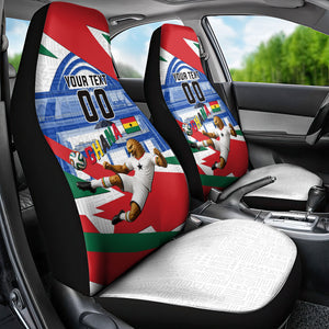 Personalized Ghana Soccer Eagle Car Seat Cover Ghana Flag Kente - Black Stars Football Stadium Graphic