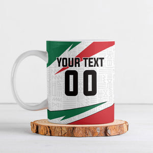 Personalized Ghana Soccer Eagle Ceramic Mug Ghana Flag Kente - Black Stars Football Stadium Graphic