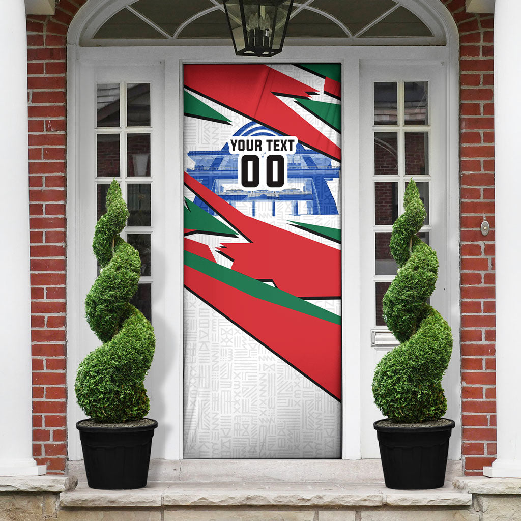 Personalized Ghana Soccer Eagle Door Cover Ghana Flag Kente - Black Stars Football Stadium Graphic