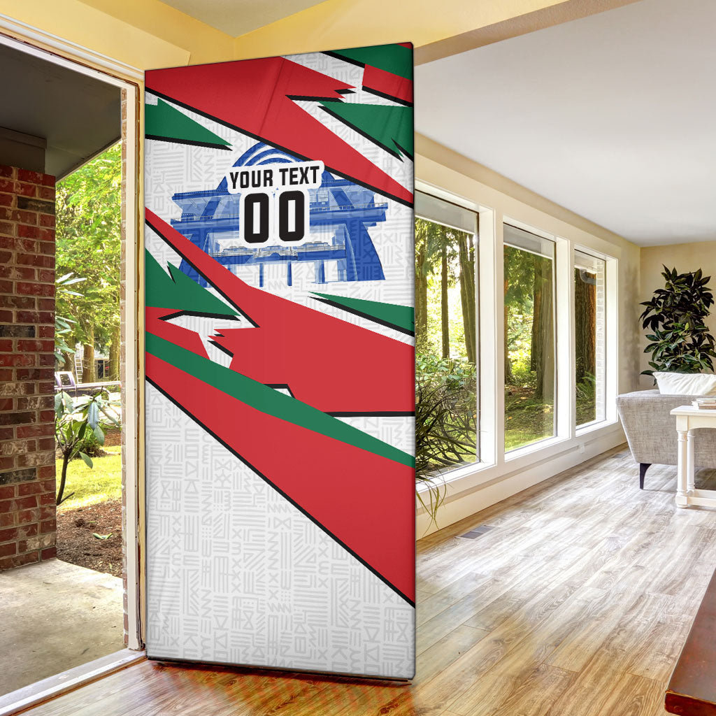 Personalized Ghana Soccer Eagle Door Cover Ghana Flag Kente - Black Stars Football Stadium Graphic