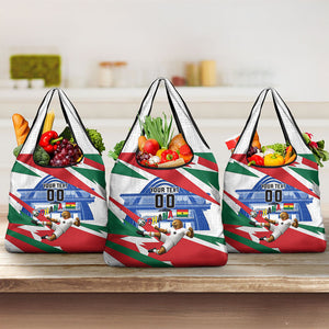 Personalized Ghana Soccer Eagle Grocery Bag Ghana Flag Kente - Black Stars Football Stadium Graphic