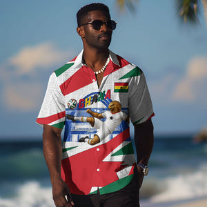 Personalized Ghana Soccer Eagle Hawaiian Shirt Ghana Flag Kente - Black Stars Football Stadium Graphic