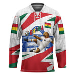 Personalized Ghana Soccer Eagle Hockey Jersey Ghana Flag Kente - Black Stars Football Stadium Graphic