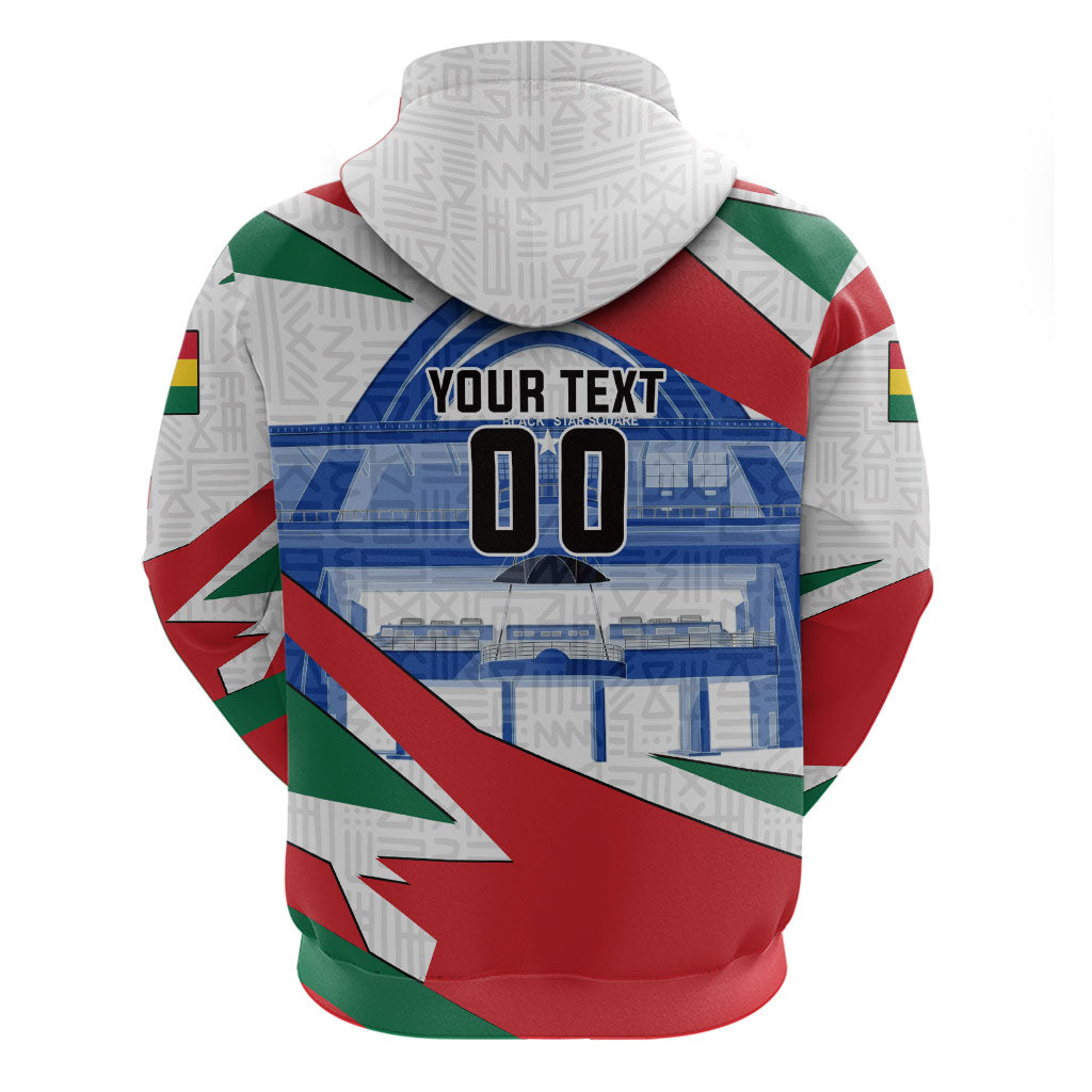 Personalized Ghana Soccer Eagle Hoodie Ghana Flag Kente - Black Stars Football Stadium Graphic