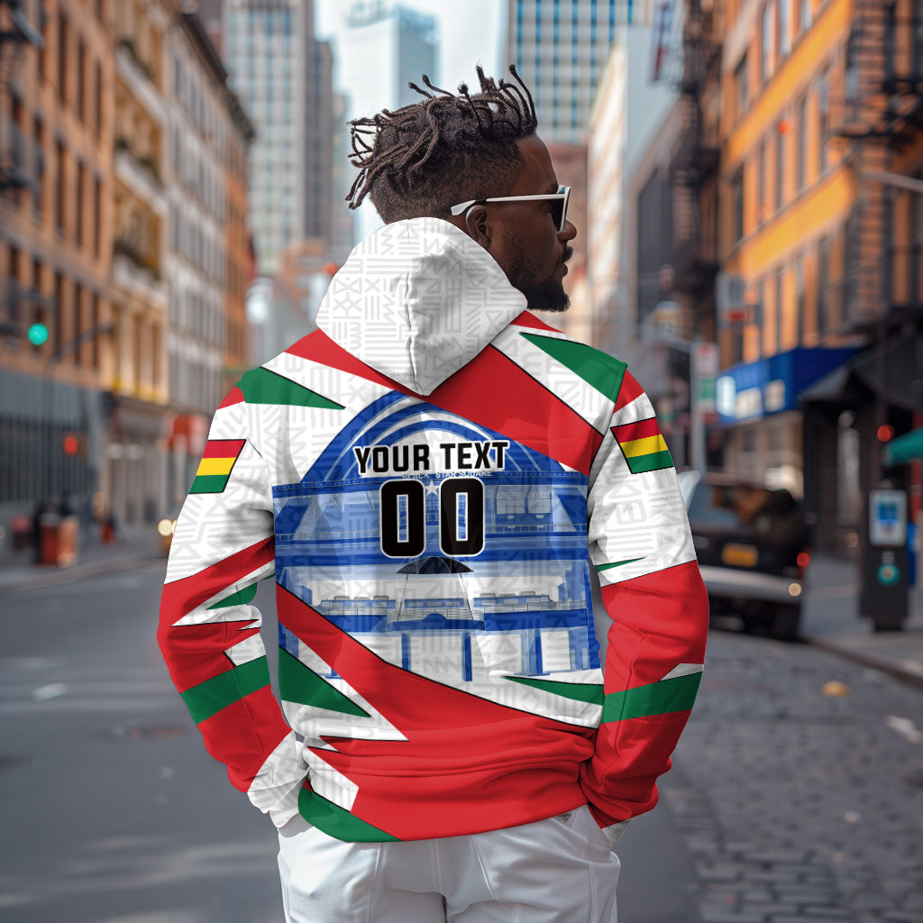 Personalized Ghana Soccer Eagle Hoodie Ghana Flag Kente - Black Stars Football Stadium Graphic