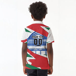Personalized Ghana Soccer Eagle Kid Polo Shirt Ghana Flag Kente - Black Stars Football Stadium Graphic